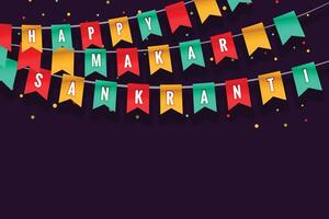 glücklich Makar Sankranti Feier Flaggen Hintergrund Design vektor