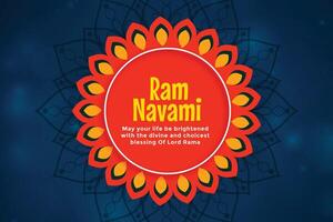 dekorativ RAM Navami Festival Gruß Hintergrund Design vektor