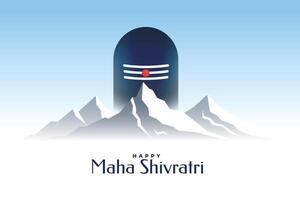 glücklich maha Shivratri Karte mit zittern und Berg vektor