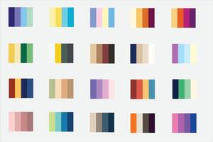 Farbe Paletten Pastell- 20 x 4 anders und mischen Trend beschwingt Farbe Farbfelder Farbe Palette Platz Farbe Palette Gemälde vektor