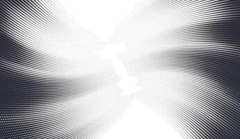 abstrakt Halbton Hintergrund mit Welle Muster Fading im das Center. futuristisch wirbelnd gepunktet Strahl Hintergrund. vektor