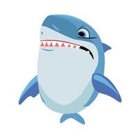 tecknad serie fisk karaktär. arg haj. rolig hajar känslor. komisk stil fisk vektor
