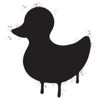 sprühen gemalt Graffiti Ente Symbol gesprüht isoliert mit ein Weiß Hintergrund. vektor