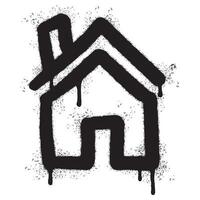 sprühen gemalt Graffiti Zuhause Symbol gesprüht isoliert mit ein Weiß Hintergrund. vektor