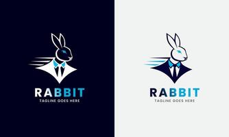 Hase Logo, Hase mit Blatt Karotte, Tier Design Logo , Hase Kopf, minimalistisch modern Konzept Stichprobe vektor