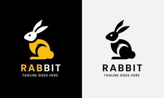 Hase Logo, Hase mit Blatt Karotte, Tier Design Logo , Hase Kopf, minimalistisch modern Konzept Stichprobe vektor