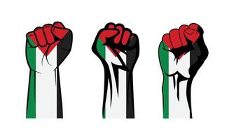 Sammlung von Palästina Flagge Hand Faust Abbildungen vektor