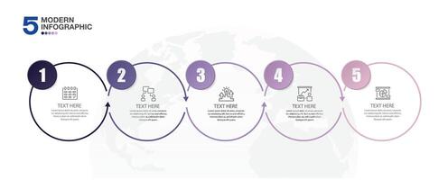 Infografik Prozess Design mit Symbole und 5 Optionen oder Schritte. vektor