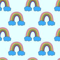sömlös barnslig mönster med söt pastell färger regnbåge. kreativ barn textur för design, tyg, omslag, textil, tapet, kläder. platt illustration. vektor