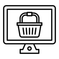 online shoppingkorg linje ikon vektor