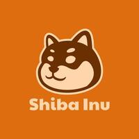 süß japanisch Shiba inu Hund einfach Logo Design vektor