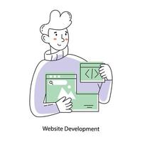 Trendige Website-Entwicklung vektor