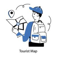trendig turist Karta vektor
