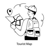 trendig turist Karta vektor