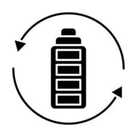 Symbol für Batterierecycling-Glyphe vektor