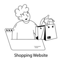 trendige Shopping-Website vektor