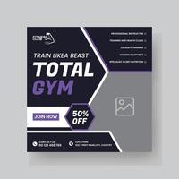 Gym och kondition social media posta mall design. vektor