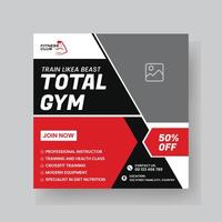 Gym och kondition social media posta mall design. vektor