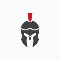 spartansk eller gladiator hjälm logotyp design vektor