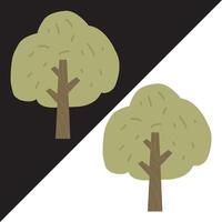 träd ikon, illustration, färgad träd illustration. isolerat på svart och vit bakgrund. vektor