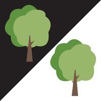 en skog träd natur ikon i en platt stil, skildrar en grön träd som en vektor-ikon. isolerat på svart och vit bakgrund. vektor
