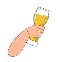 Bild Illustration von ein Hand halten ein Bier Becher vektor