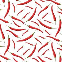 sömlös mönster röd varm paprika. design mall eller ClipArt för kulinariska bakgrunder - Produkter, krydda paket, recept, webb, app dekorationer, matlagning böcker, etc vektor