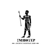 gammal egyptisk Gud imhotep silhuett, mitten öst Gud logotyp vektor