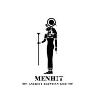 gammal egyptisk Gud menhit silhuett, mitten öst Gud logotyp vektor