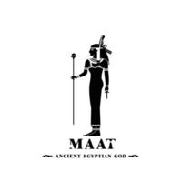 uralt ägyptisch Gott maat Silhouette, Mitte Osten Gott Logo vektor