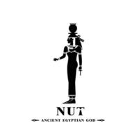 uralt ägyptisch Gott Nuss Silhouette, Mitte Osten Gott Logo vektor
