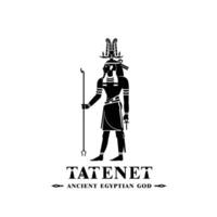 silhuett av de ikoniska gammal egyptisk Gud tatenet, mitten östra Gud logotyp för modern använda sig av vektor