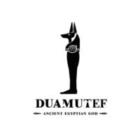 Silhouette von das ikonisch uralt ägyptisch Gott duamutef, Mitte östlichen Gott Logo zum modern verwenden vektor