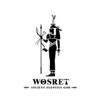 silhuett av de ikoniska gammal egyptisk Gud värre, mitten östra Gud logotyp för modern använda sig av vektor