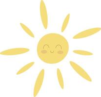 glücklich Sonne Illustration. Gelb Farben vektor
