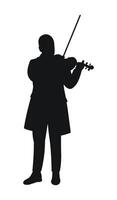 Silhouette von ein Musiker spielen das Violine vektor