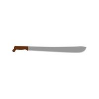 colima machete platt design illustration isolerat på vit bakgrund. närstrid vapen av jägare i djungel. yxa eller machete hantera gammal verktyg för träsnitt och skärande grenar förbi hand. vektor