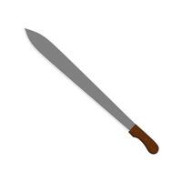 colima machete platt design illustration isolerat på vit bakgrund. närstrid vapen av jägare i djungel. yxa eller machete hantera gammal verktyg för träsnitt och skärande grenar förbi hand. vektor