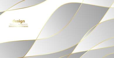 abstrakt Hintergrund mit Gold Wellen. Luxus Papier Schnitt Hintergrund, golden Muster, Halbton Steigungen, Startseite Vorlage, geometrisch Formen, modern minimal Banner. 3d Illustration. vektor
