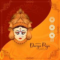 indisch Festival Durga Puja und glücklich navratri Feier Karte Design vektor