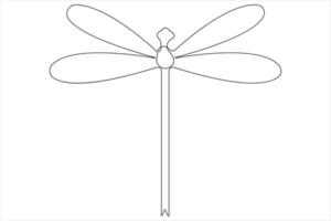 Libelle kontinuierlich einer Linie Kunst Zeichnung von Gliederung Illustration vektor