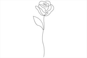 Rose Blume kontinuierlich einer Linie Kunst Zeichnung von Gliederung Illustration Rose Tag, Valentinstag Tag Konzept vektor
