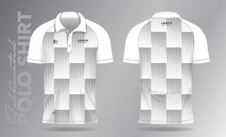 sublimering vit polo skjorta attrapp mall design för badminton jersey, tennis, fotboll, fotboll eller sport enhetlig vektor