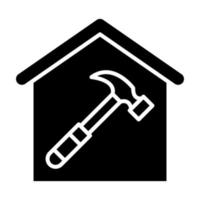 Hausbau-Glyphe-Symbol vektor