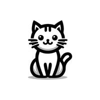 katt söt logotyp design inspiration, svart katt logotyp illustration vektor