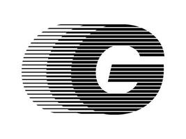 G Alphabet Logo Linie Geschwindigkeit abstrakt optisch Illusion Streifen Halbton Symbol Symbol Illustration vektor