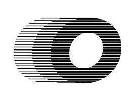 Ö Alphabet Logo Linie Geschwindigkeit abstrakt optisch Illusion Streifen Halbton Symbol Symbol Illustration vektor