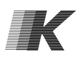 k Alphabet Logo Linie Geschwindigkeit abstrakt optisch Illusion Streifen Halbton Symbol Symbol Illustration vektor