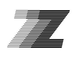 z Alphabet Logo Linie Geschwindigkeit abstrakt optisch Illusion Streifen Halbton Symbol Symbol Illustration vektor