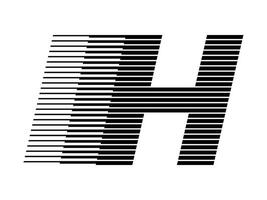 h alfabet logotyp linje hastighet abstrakt optisk illusion rand halvton symbol ikon illustration vektor